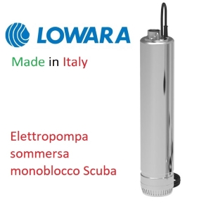 Elettropompa sommersa monoblocco Lowara Scuba 5SC6/11/5 C L20 DE  - monofase 230V - 1,1 KW (1,5 cavalli) - prevalenza max 69 metri (6,9 bar) - Portata max: 120 Lt/min